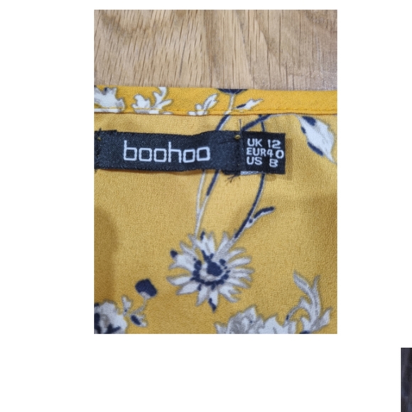 Boohoo size 12 mustard yellow floral jumpsuit - Picture 5 of 6